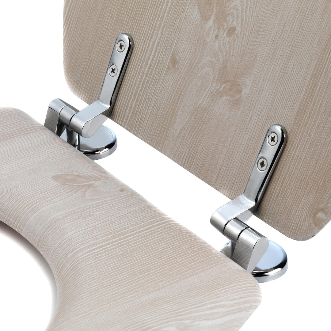 Beldray LA033710WOAK Toilettensitz aus Eiche weiss - 370 x 430 mm, Easy Fit 18 Zoll feuchtigkeitsbes