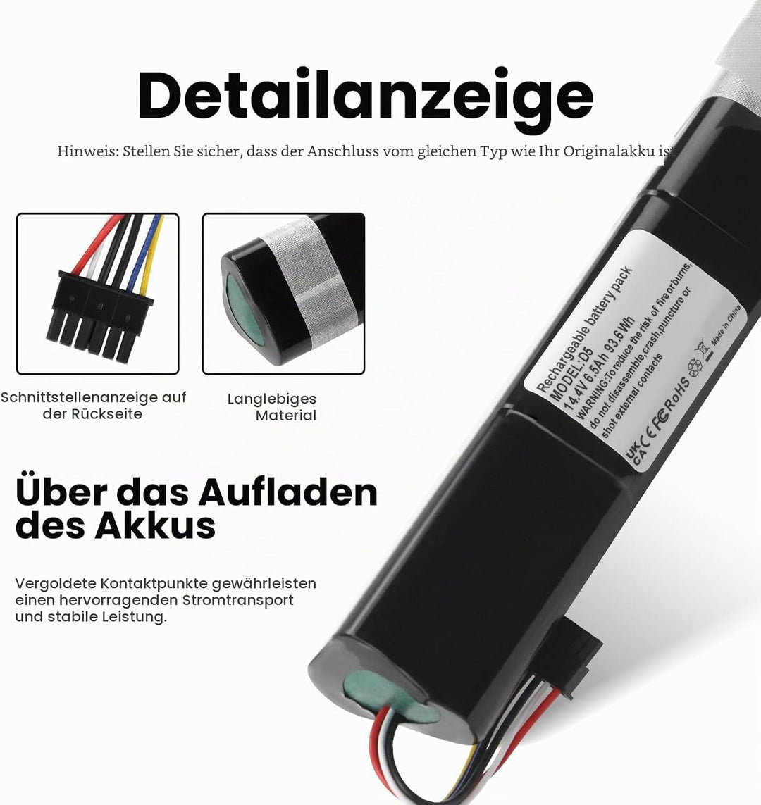 ANTIEE 6500mAh Akku für Neato Robotics D3 D4 D5 D6 D7 D3+ D301 D303 D5+ D502 D503 D701 D702 D703 D70