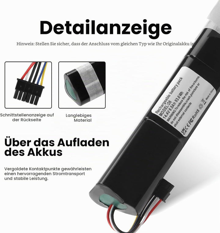 ANTIEE 6500mAh Akku für Neato Robotics D3 D4 D5 D6 D7 D3+ D301 D303 D5+ D502 D503 D701 D702 D703 D70