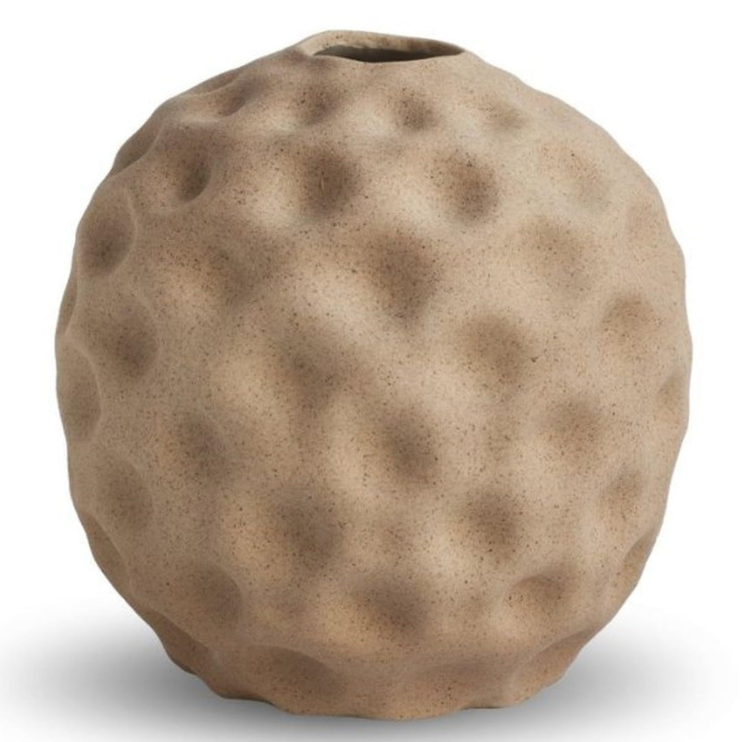 Cooee Design - Vase, Flower vase - Seedpod - Ceramic - Walnut/beige - (Diameter x Height) 14 x 14 cm