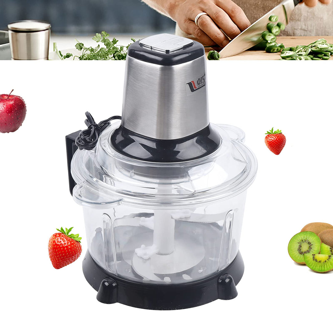 5 Liter Edelstahl Elektrisch Zerkleinerer Häcksler mit 4 Edelstahlklingen 300W 10000rpm Mixer Food C