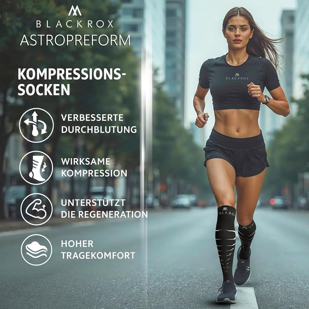 BLACKROX Kompressionsstrümpfe Sport Astropreform Kompressionssocken Vergleichssieger Sportkompressio