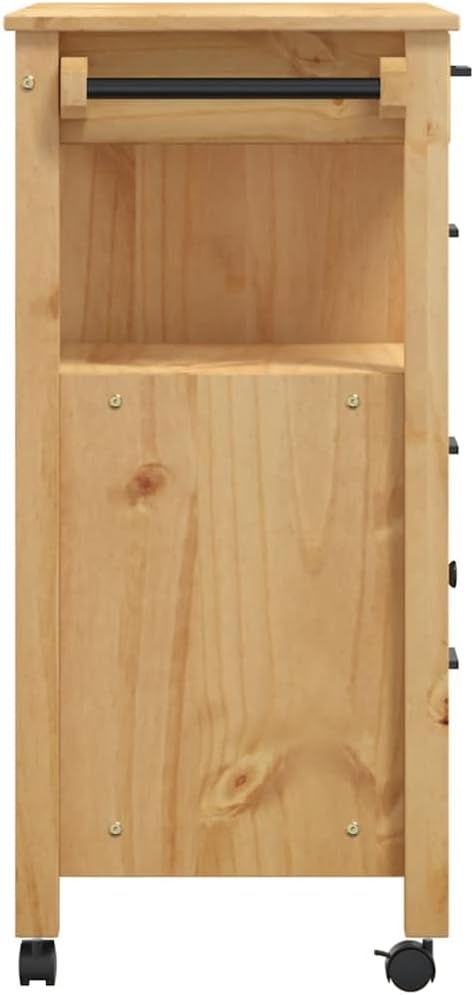 vidaXL Küchenwagen, Servierwagen mit viel Stauraum, Beistellwagen für Küche Wohnzimmer Badezimmer, T
