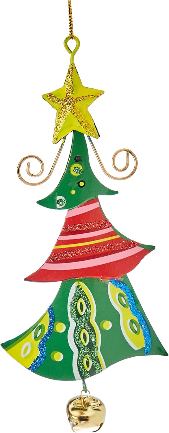Small Foot Metallanhänger Tannenbaum, Weihnachtliche Deko, 4er Set, 5147, Metall, Mehrfarbig, 1, 4