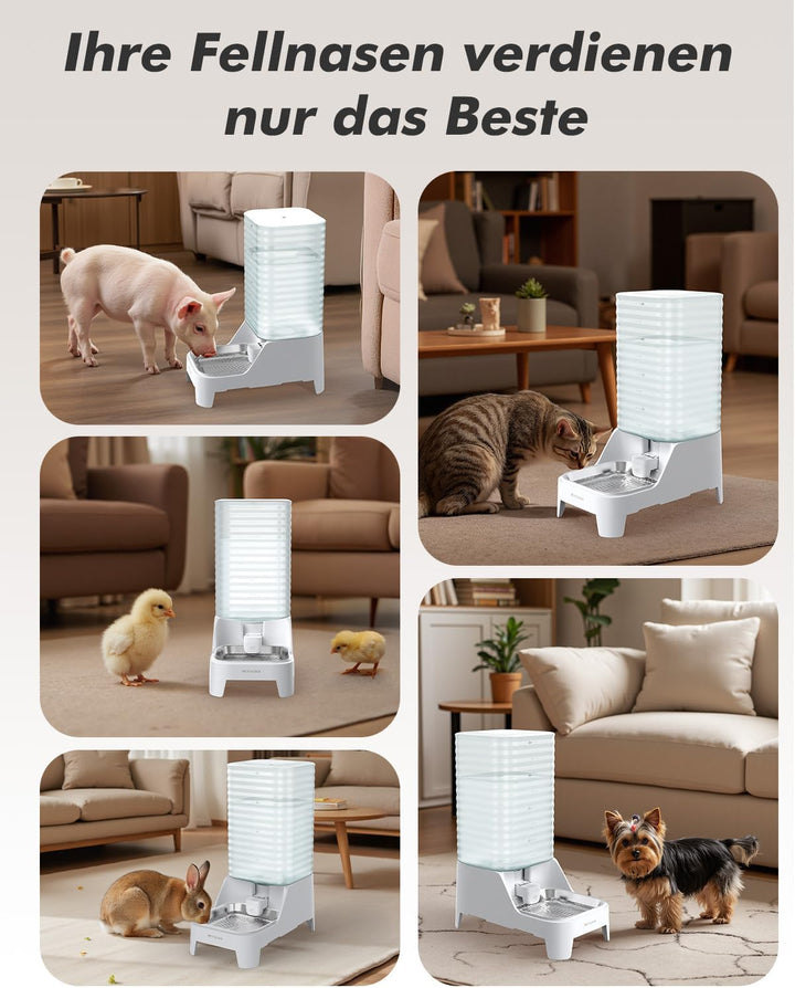 8L Wasserspender für Hunde und Katzen mit patentiertem Wasserhahn, futterautomat Katze mit Filter,ve