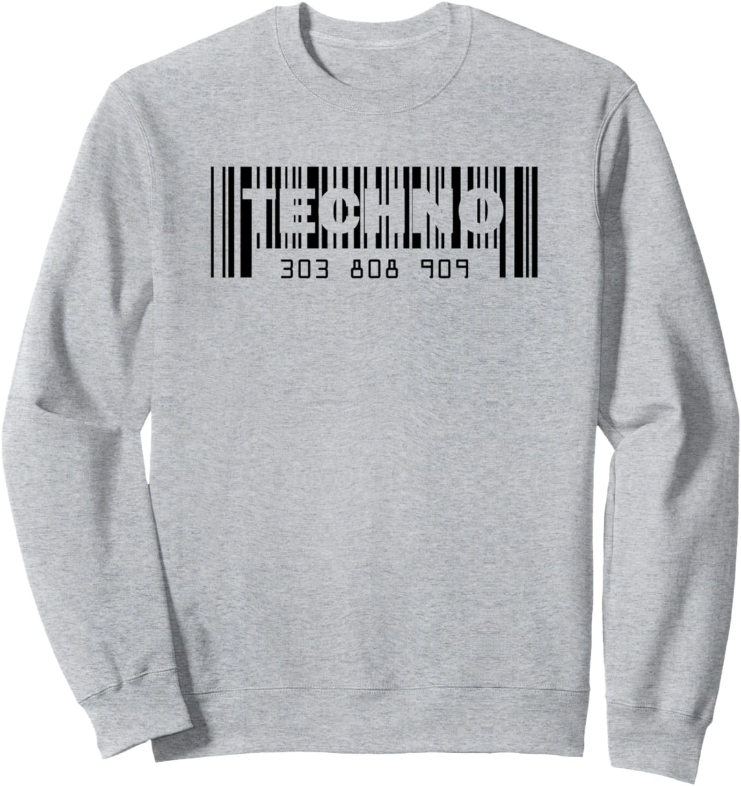 Techno Barcode 303 808 909 | Acid House Techno Music Festival Sweatshirt