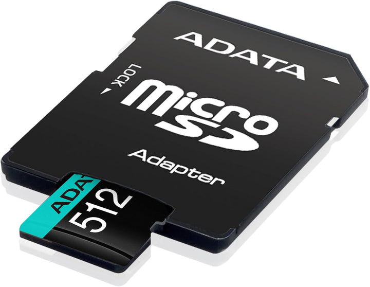 ADATA Premier Pro 512GB microSDXC/SDHC UHS-I U3 Class 10(V30S) Speicherkarte, schwarz 100/80 MB/s 51