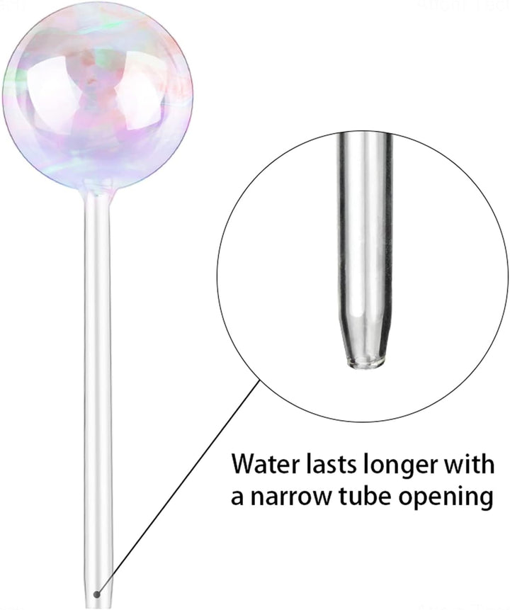 [4 Stück] Licht schillernder Regenbogen-Farbverlauf Farbe Klarglas Selbstbewässerung System Spikes,