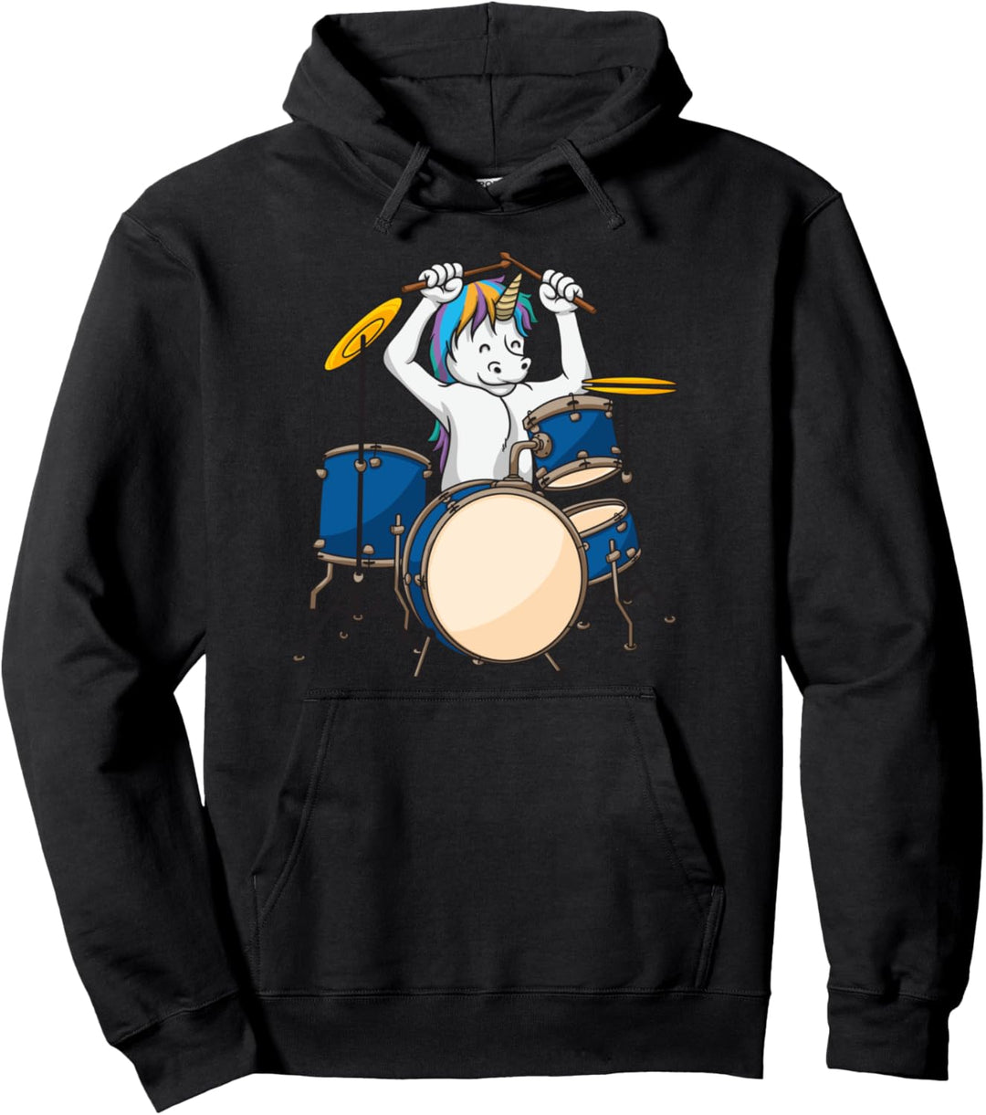 Funny Unicorn Drummer Sweater for Men Women Boys Gifts Pullover Hoodie