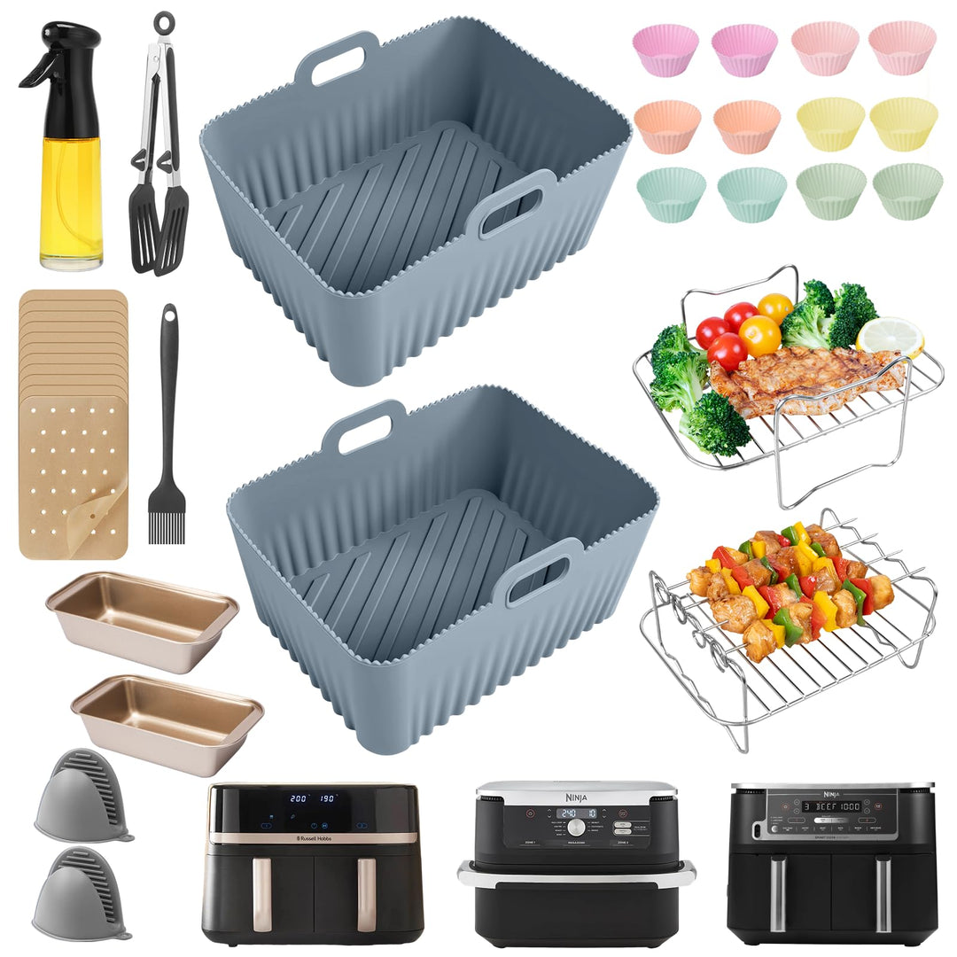 Airfryer Zubehör, Heissluftfritteuse Zubehör für Ninja AF400EU, AF451EU, AF500EU, 9-10.4L XXL Heissl