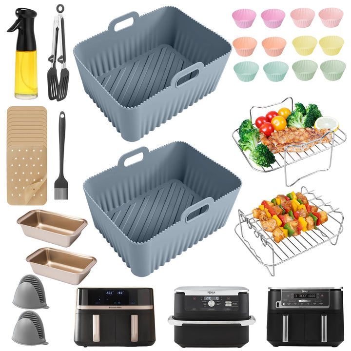 Airfryer Zubehör, Heissluftfritteuse Zubehör für Ninja AF400EU, AF451EU, AF500EU, 9-10.4L XXL Heissl