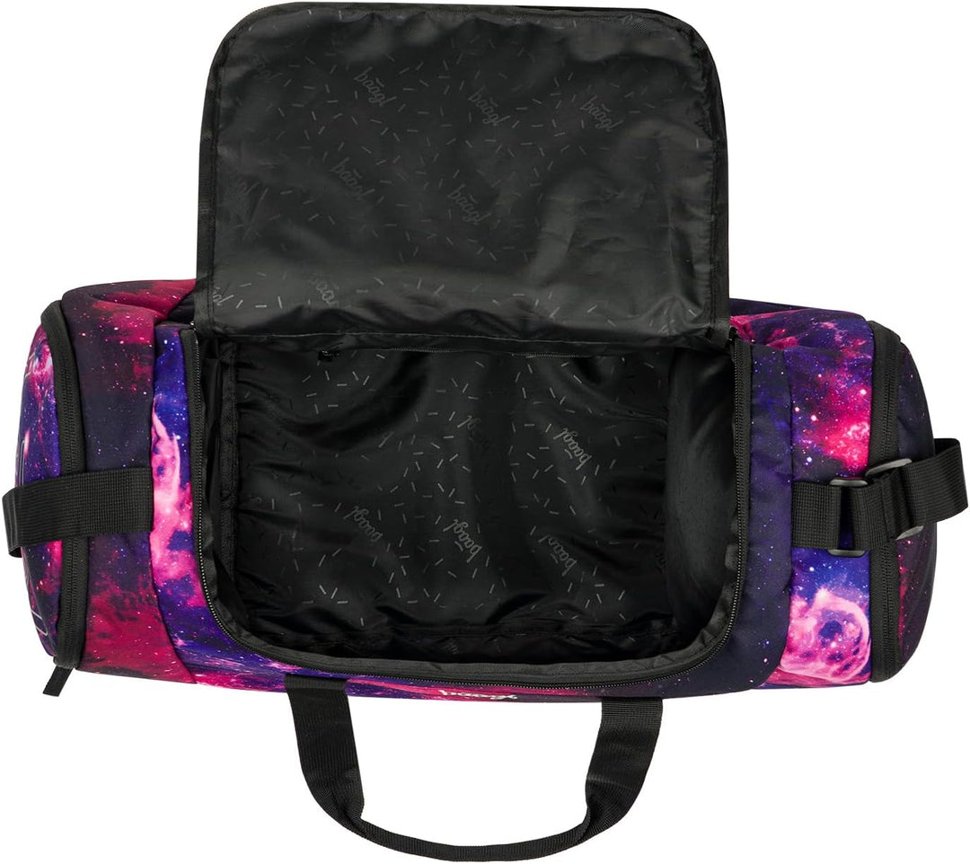 Baagl Sporttasche Kinder Mädchen Reisetasche mit Schuhfach 25 l - Galaxy | SKATE Schulrucksack Set m