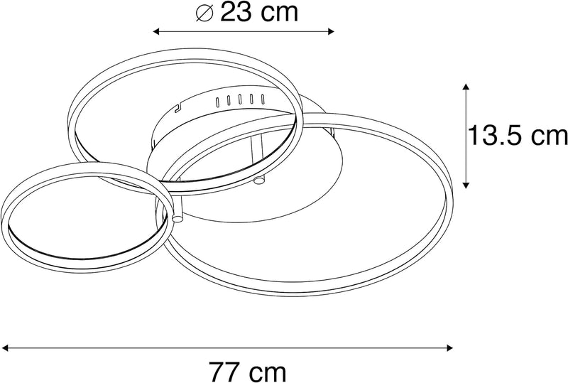 QAZQA - Moderne Deckenleuchte I Deckenlampe I Lampe I Leuchte Stahl I Silber I nickel matt inkl. LED