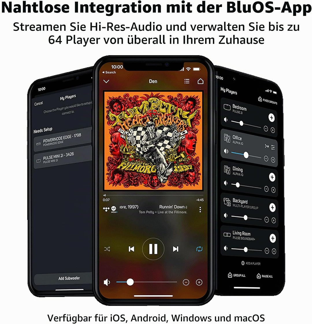 Bluesound Powernode Edge kompakter kabelloser hochauflösender Multiroom Musik-Streamer - Schwarz Bla