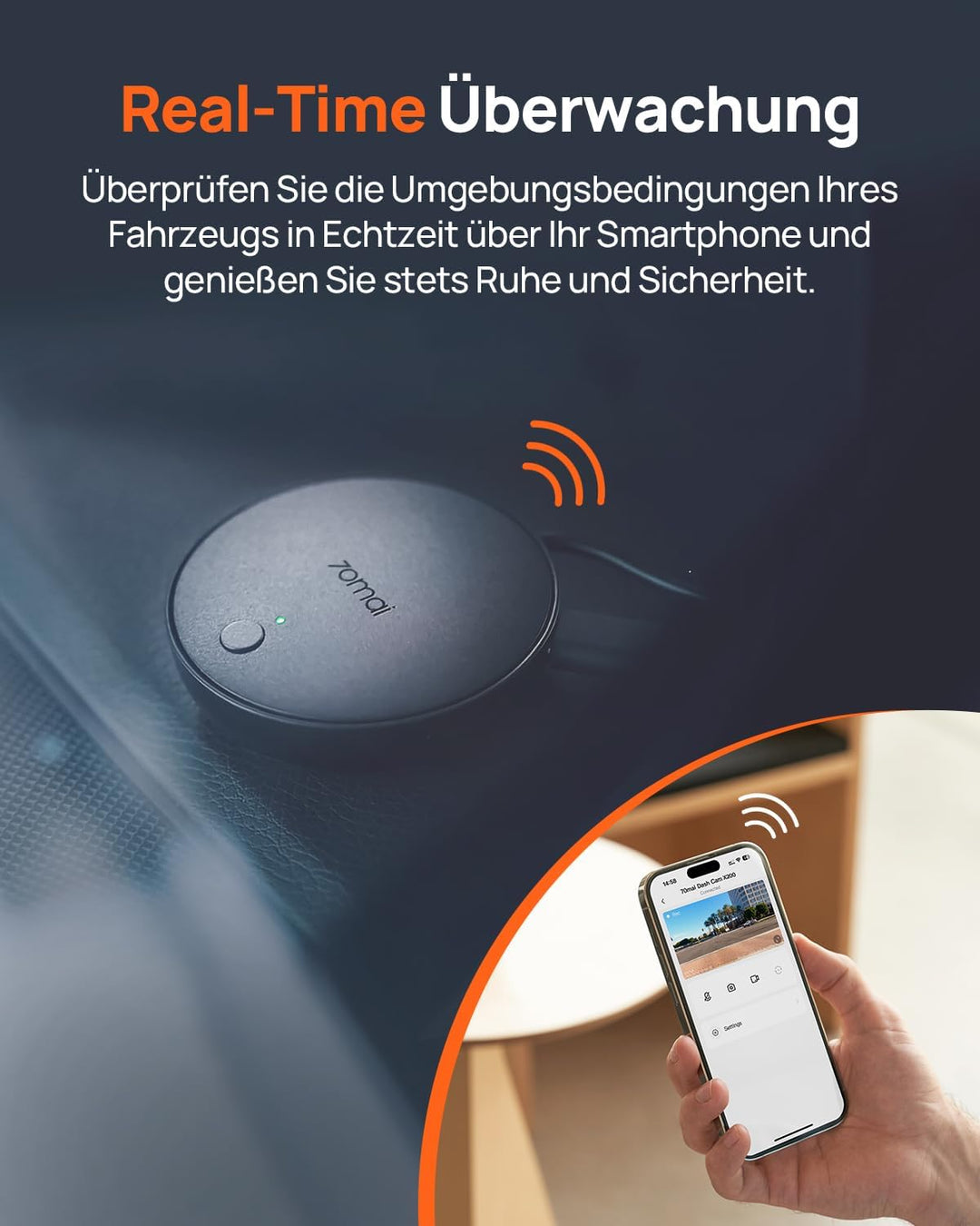 70mai 4G Hardwire Kit für Dash Cam Omni, 24H Smart Parking Überwachung, Echtzeit-Überwachung, Sofort