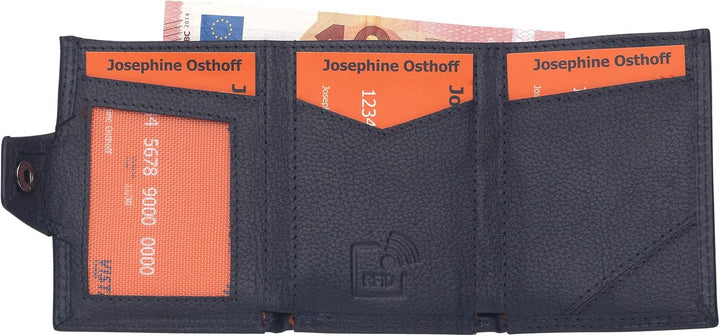 Josephine Osthoff Slim Wallet mit Münzfach Herren echt Leder mit RFID Schutz Geldeutel Damen kleine