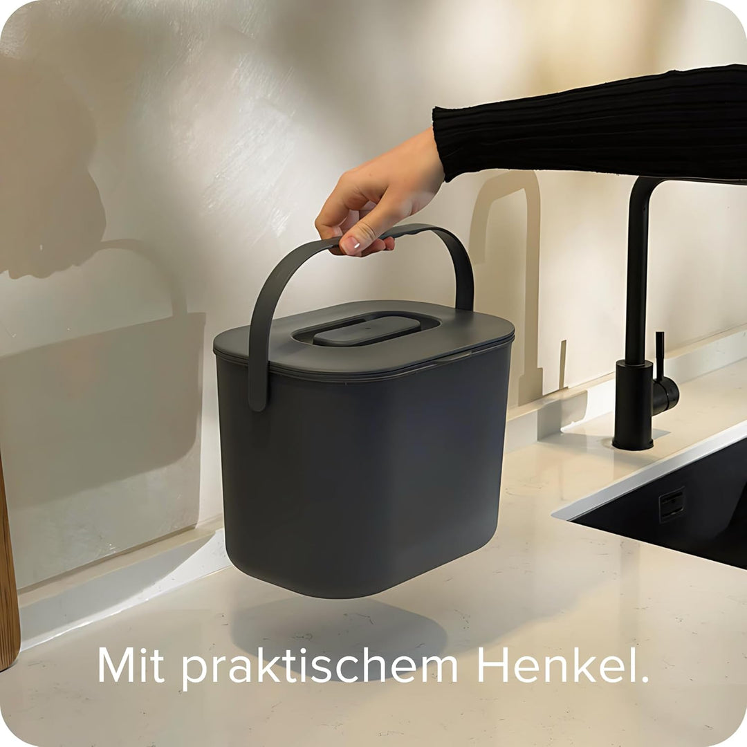 Biomülleimer Küche - 7L - Design Komposteimer mit Sieb - Bio-Mülleimer Geruchsdicht - Bio Abfalleime