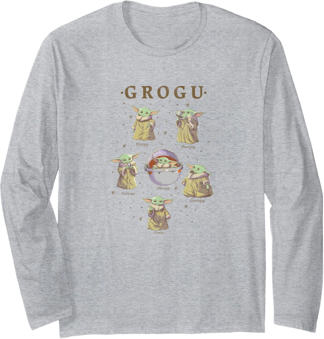 Star Wars: The Mandalorian Grogu Moods R16 Langarmshirt