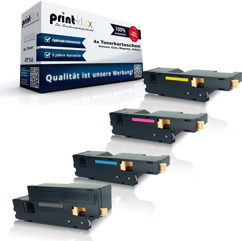 4X Print-Klex Tonerkartuschen kompatibel für Dell E525w DPV4T H5WFX G20VW 3581G Black Cyan Magenta Y