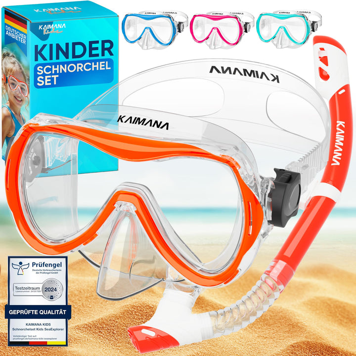 Das Neue KAIMANA® SeaExplorer Schnorchelset Kinder + Tragetasche, Taucherbrille mit Schnorchel, Tauc
