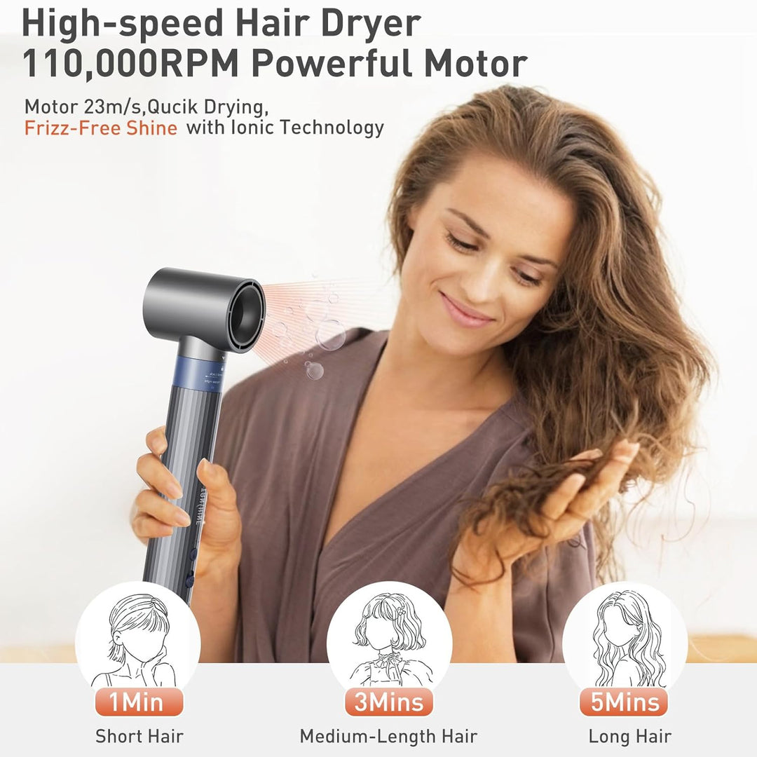 TANSHINE 5 in 1 Hairstyler Auto Air Styler Set,110,000 RPM High Speed Ionic Haartrockner Haarstyler