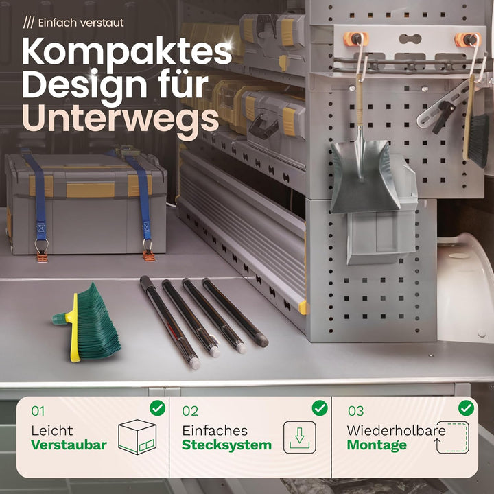 Novaliv Besenkopf Krallenbesen Set 40 cm Kunststoff Besenaufsatz Schneebesen Kratzbesen Rasenbesen B