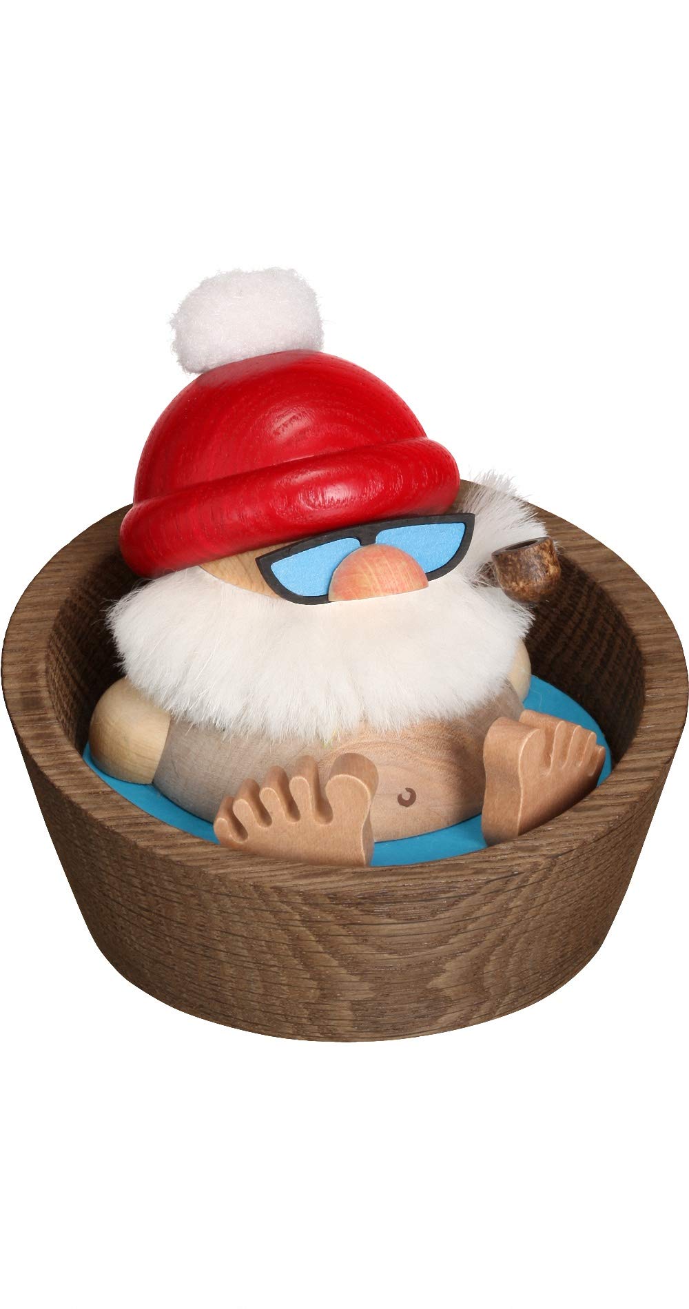 Räuchermännchen Kugelräucherfigur Nikolaus Karl im Pool - 10cm