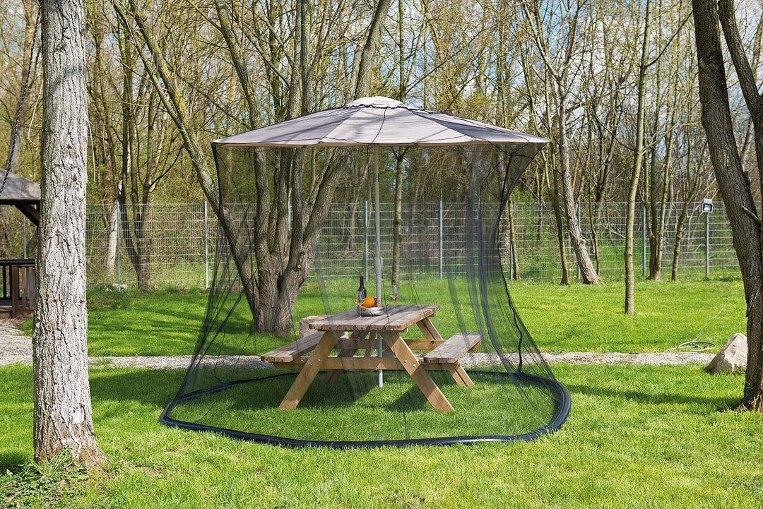 infactory Mückennetz Sonnenschirm: Moskitonetz für Sonnenschirme, 330 x 250 cm, 220 Mesh, schwarz (M