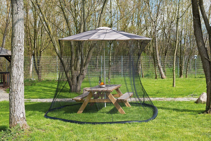 infactory Mückennetz Sonnenschirm: Moskitonetz für Sonnenschirme, 330 x 250 cm, 220 Mesh, schwarz (M