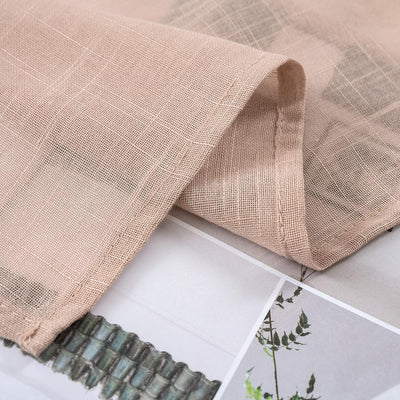 MIULEE 2er Set Voile Vorhang Sheer Leinenvorhang mit Ösen Transparente Leinen Optik Gardine Ösenscha