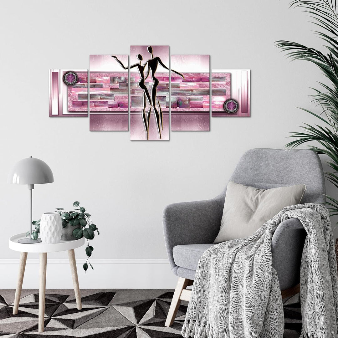 Runa Art Wandbilder Abstrakt Figuren 5 Teilig Bild auf Vlies Leinwand Deko Wohnzimmer Schlafzimmer L