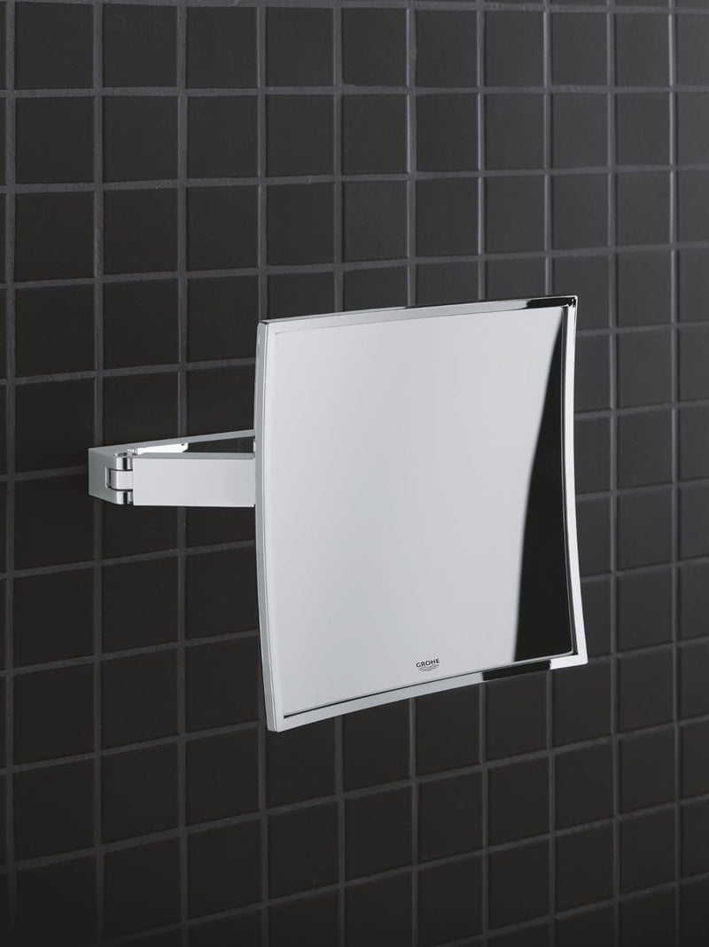 GROHE Selection Cube Bad-Accessoires (Kosmetikspiegel, Material: Glas / Metall) chrom,