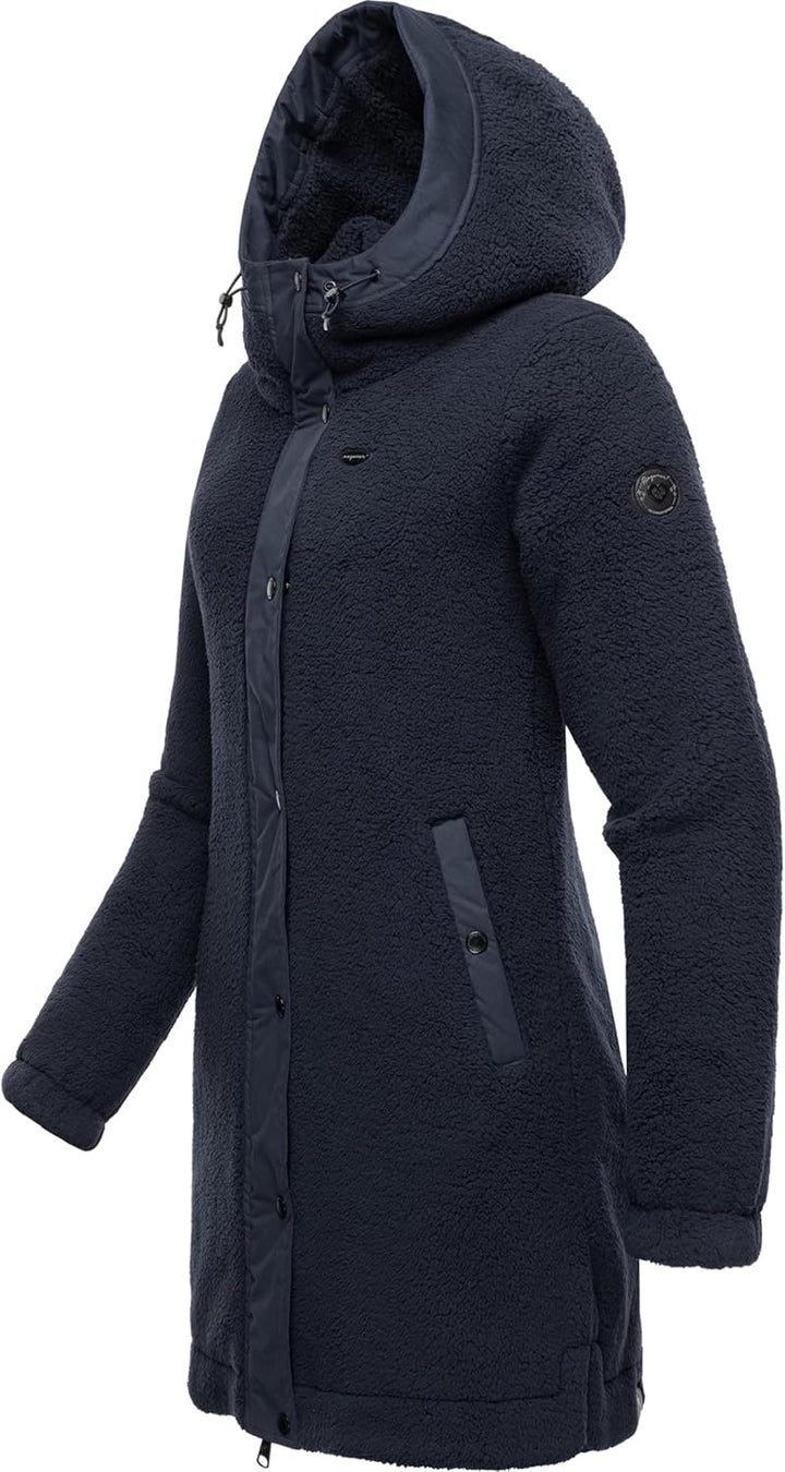 Ragwear Damen Fleecejacke Kurze Teddyfleece-Jacke warm mit Kapuze Cousy XS-6XL S Navy24, S Navy24