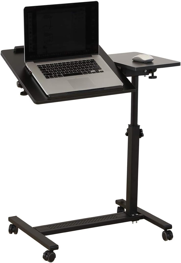 QQ-8A Rolling Laptop-Tischwagen schwarz, Schwarz
