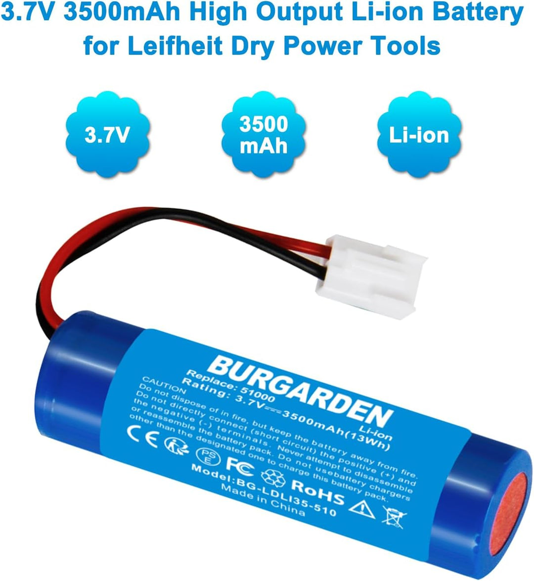 3.7V 3500mAh Li-ion Akku für Fenster-Reiniger, Ersatzakku Leifheit Dry&amp;Clean 51000, 51002, 51113, 51