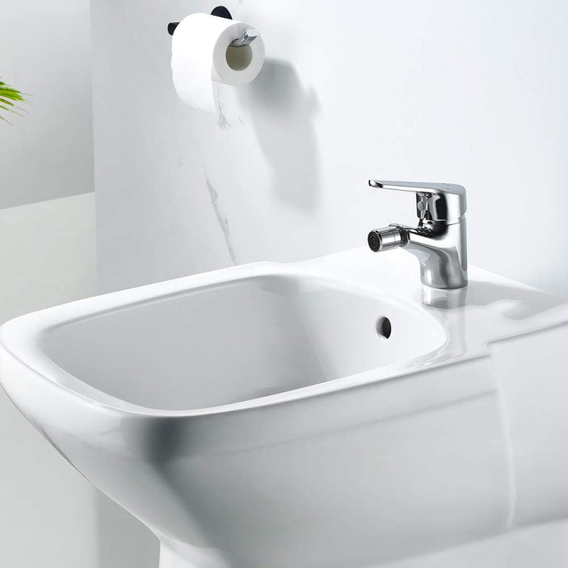 Ibergrif M15050 Roma, Einhebel Bidetarmatur, Bidet Wasserhahn mit Auslauf Höhe 56 mm, Chrom, Silber