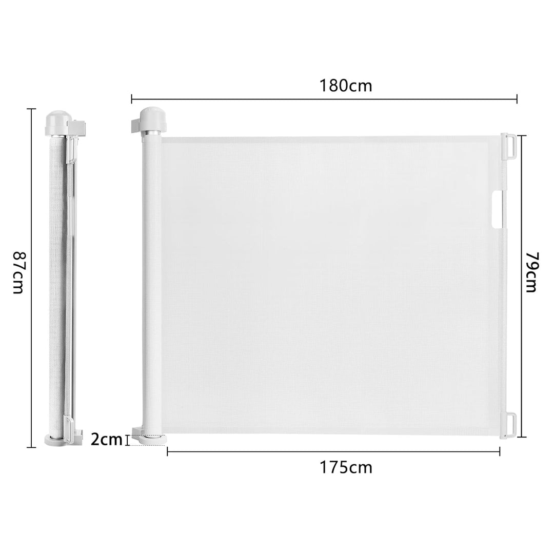 Froadp PVC Türschutzgitter, Ausziehbar Baby Treppengitter für Kinder und Haustiere, Einziehbares Tre