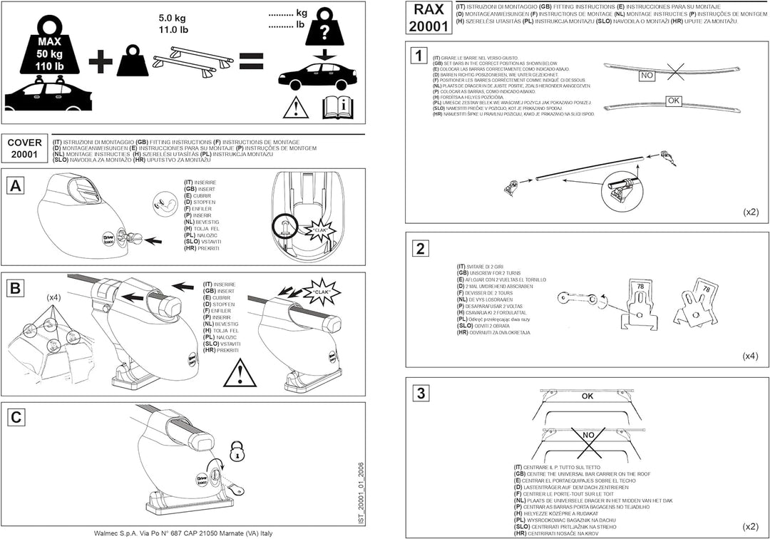 CAM System Dachträger vormontiert Rax – Cod.20001