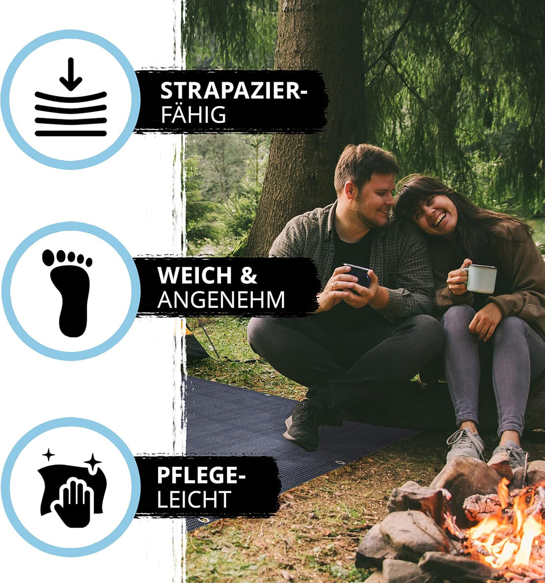 Vorzeltteppich – Markisenteppich – Outdoor-Teppich – wasserfest + wasserdurchlässig – Zeltunterlage