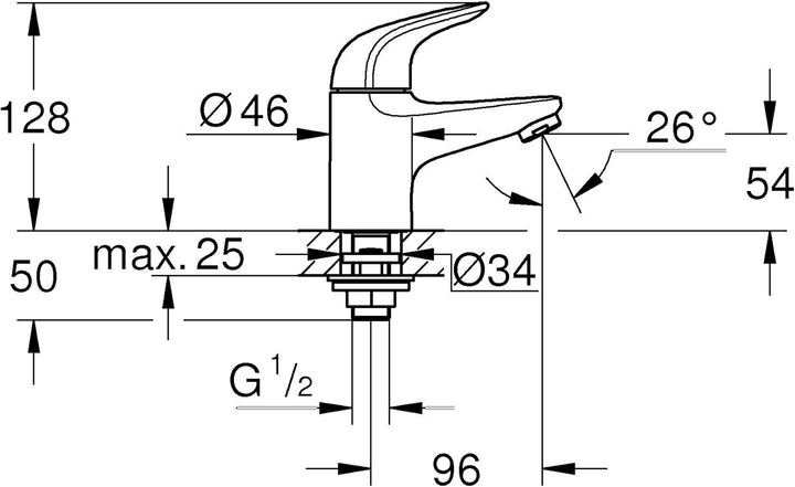 GROHE Swift - Waschtischarmatur (wassersparend, ~13cm hoch, inkl. Montagewerkzeug, Hochdruckarmatur,