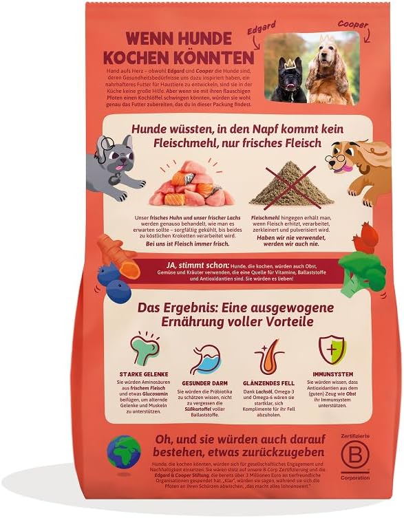 Edgard &amp; Cooper Hundefutter Trocken Getreidefrei Hundefutter Hund Senior Natürliche 12kg Huhn &amp; Lach