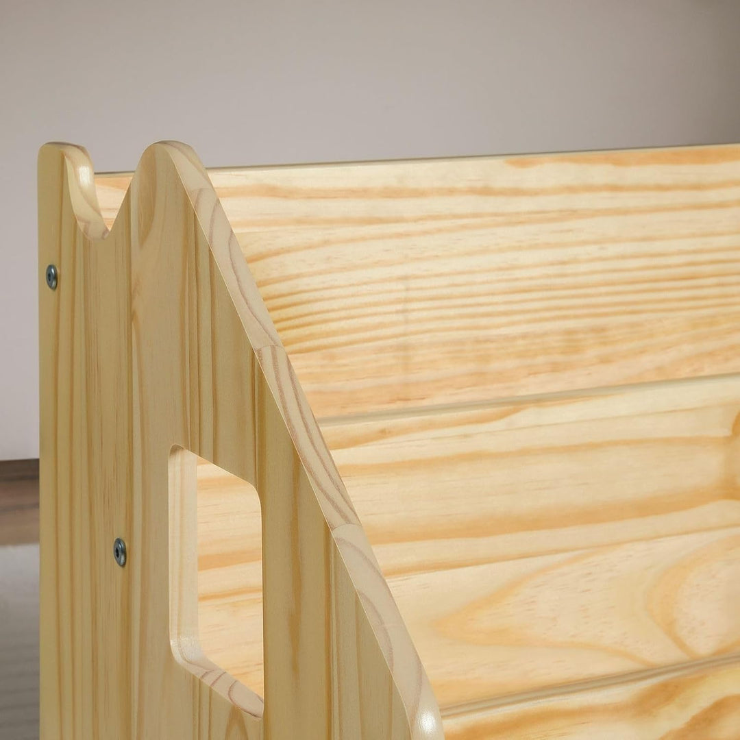 IDIMEX Bücherregal Bruno 4 Fächer aus Massivholz - Natur Montessori Bücherregal für Kinderzimmer, St