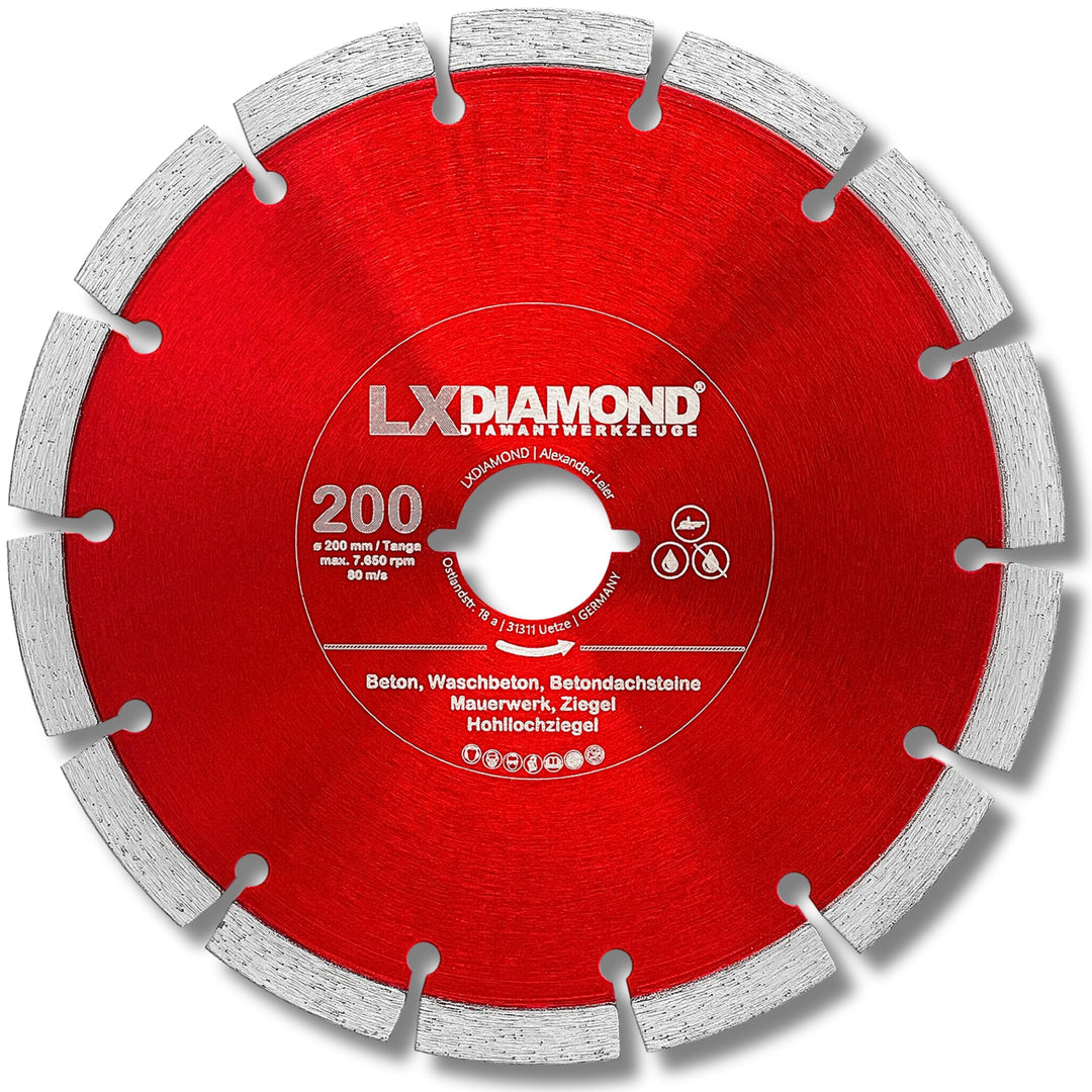 LXDIAMOND Diamant-Trennscheibe 200mm - kompatibel mit Lamello Tanga DX200 Fensterfräse Montagefräse