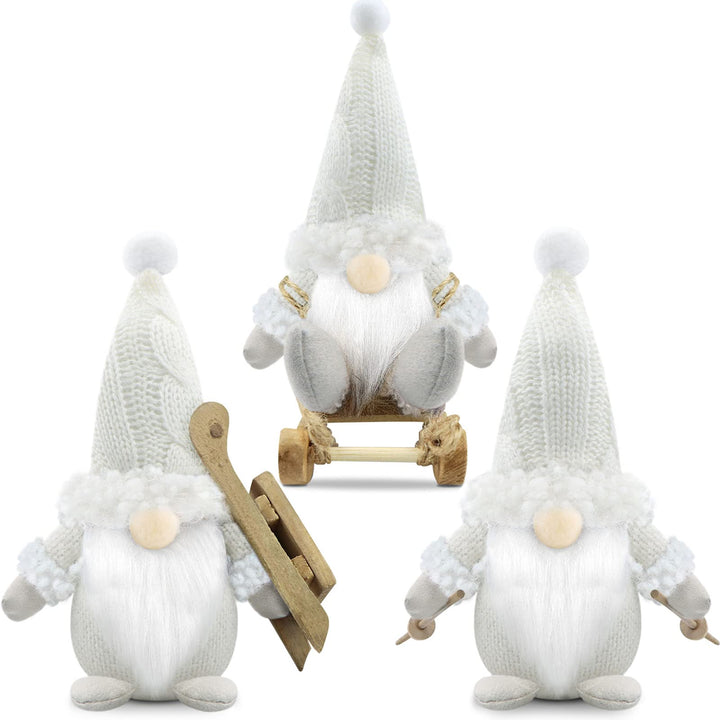 Gehydy Weihnachtswichtel Ski 3er Set Weihnachtsdeko Wichtel Weihnachten Deko Wichtel Figuren Zubehör