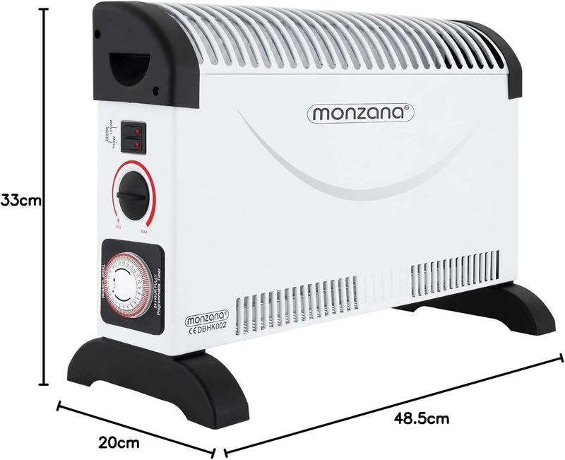 MONZANA Konvektor Elektroheizer 2000 W inkl. 24 Std. Timer 3 Heizstufen Thermostat elektro Heizkörpe