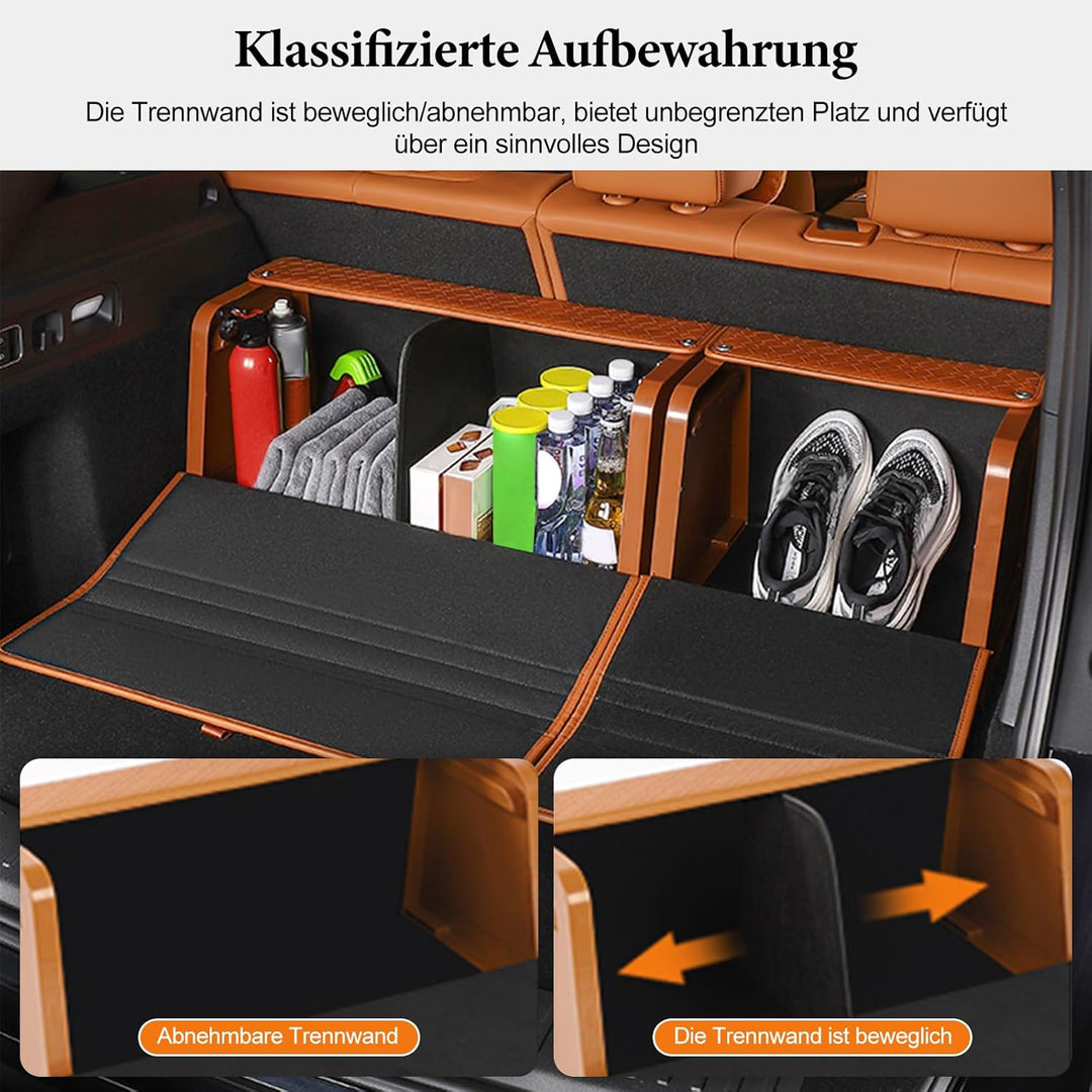 Ergocar Kofferraum-Organizer aus Leder, Aufbewahrungsbox für sauberes Werkzeug, Zubehör, faltbarer,