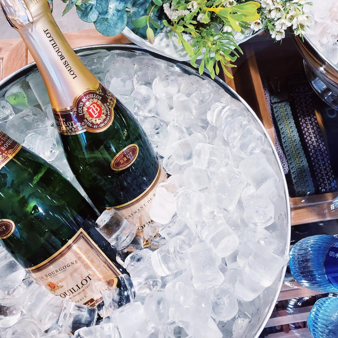 8 Liter Grosser Eiskübel Getränkewanne,Edelstahl Getränkekühler mit Henkel Champagner Kühler Eiskübe