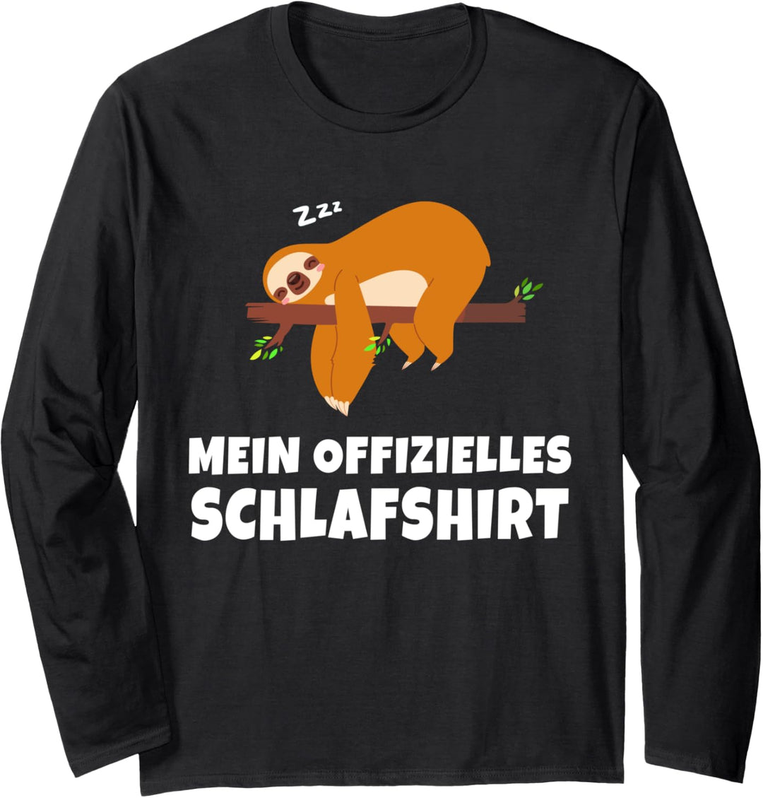 Schlafanzug | Träumendes Faultier: Offizielles Schlafshirt Langarmshirt
