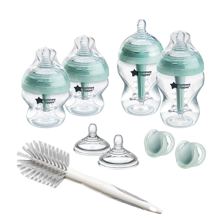 Tommee Tippee Advanced Anti-Colic Neugeborene Babyflasche Starter Kit, langsam fliessende brustähnli