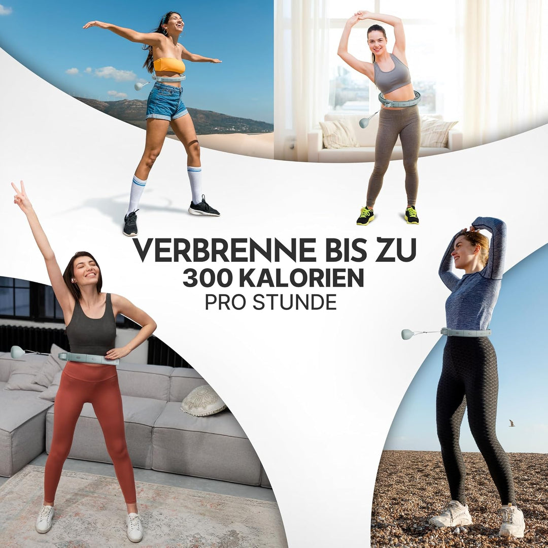 NEOLYMP Smart Hula Hoop Reifen Erwachsene – Hula Hoop leise mit integriertem Tracking für Zeit, Umdr